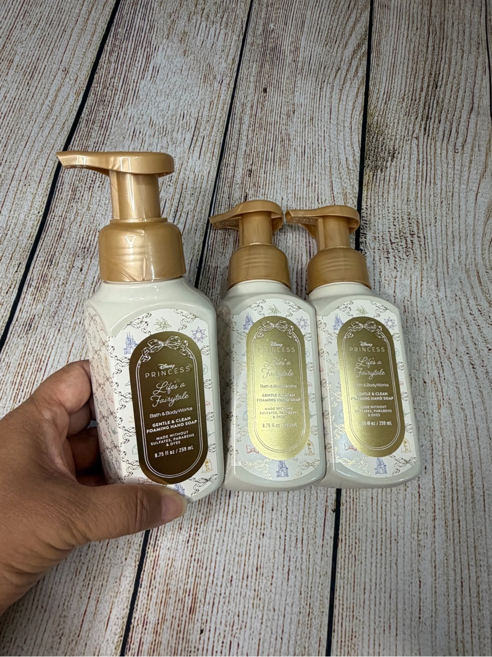 Set of 3  Bath & Body Works Disney Princess Life's a Fairytale Foaming Hand Soap